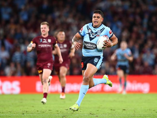 Blues weapon Latrell Mitchell in action. Picture: Getty