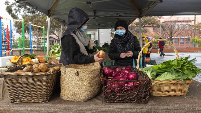 Coburg Farmers Market almost didn’t go ahead because of restriction changes. Picture: Daniel Pockett