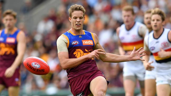 Delisted Brisbane free agent Mitch Hinge has officially joined the Crows. Picture: AAP/Darren England