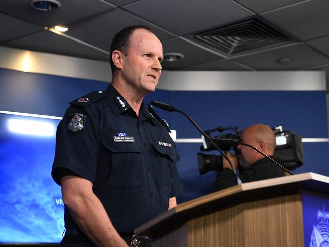 Victoria Police Assistant Commissioner Russell Barrett says funding has been pulled Picture: AAP: Joe Castro