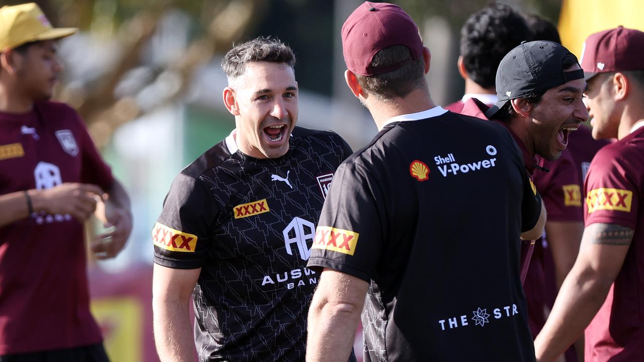 Billy Slater puts his squad for game 2 through their paces. Picture: Nigel Hallett