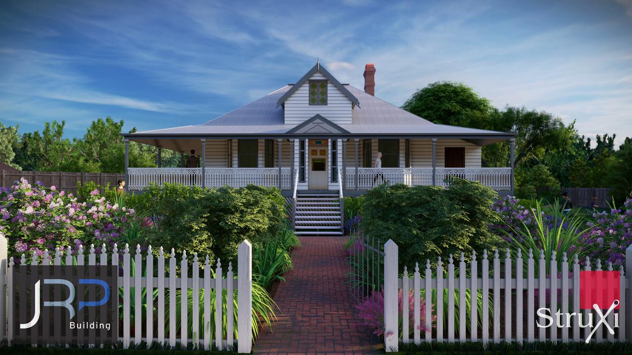 3D renders of the proposed renovation of Millbrook at 9 Phillip St, Toowoomba City. JRP Building/StruXi.