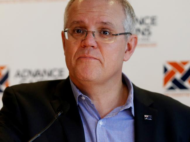 Prime Minister Scott Morrison speaking at the Advance Cairns breakfast at Shangri-La in the Trinity Room. PICTURE: STEWART MCLEAN