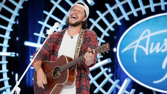 Bangalow musician Dylan Wright, 30, singing his heart out on stage. Picture: Supplied