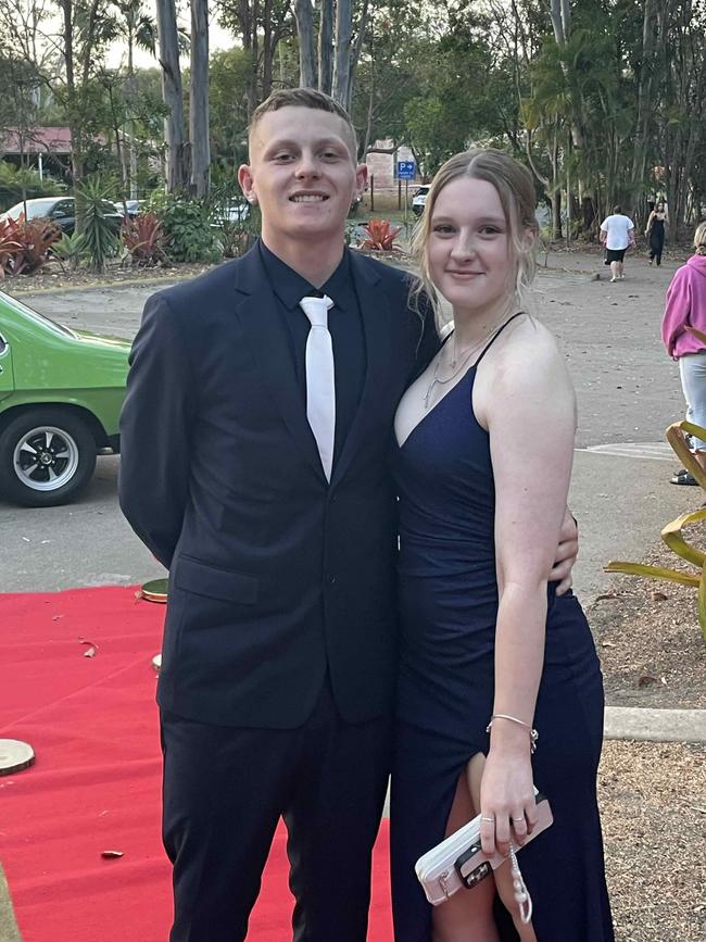 Alana Parker and Jesse Zahra at the Hervey Bay High Anti-formal on November 16, 2023.