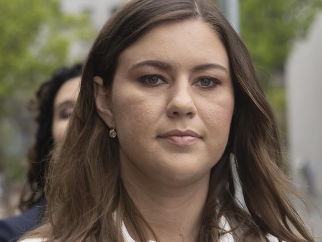 CANBERRA, AUSTRALIA NewsWire Photos OCTOBER 07, 2022:Brittany Higgins walked to court for day four of the trial.Bruce Lehrmann, the man accused of the sexual assault of former Liberal staffer Brittany Higgins at the Magistrates Court in Canberra.Picture: NCA NewsWire / Gary Ramage