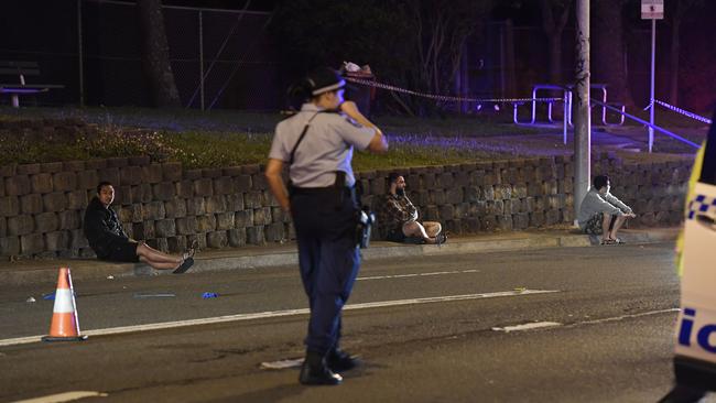 Three men arrested at the scene by police. Picture: Gordon McComiskie