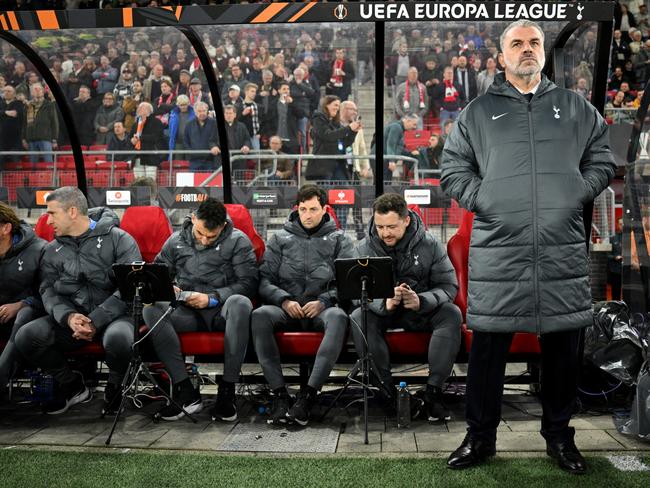 Tottenham manager Ange Postecoglou looks on prior to the match. Picture: Getty Images