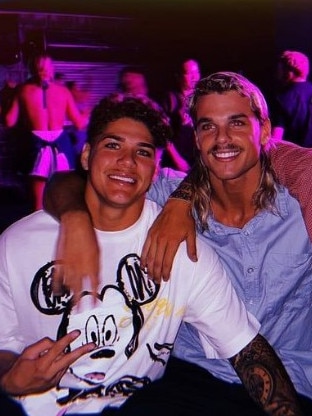 Smith with Broncos star Reece Walsh. Photo: Instagram.