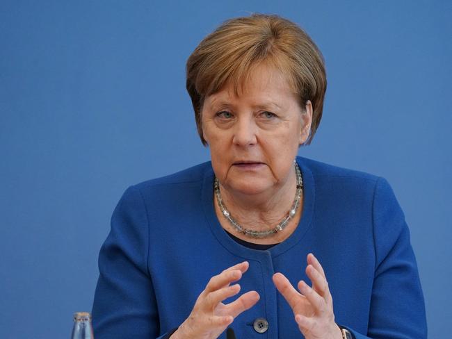 German Chancellor Angela Merkel fears 70 per cent of Germans will be come infected with coronavirus. Picture: Getty Images