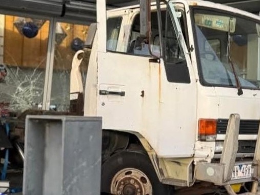 A skip-truck has been used in an attempt to ram-raid Burnside Hub Shopping Centre in Burnside on Monday, December 9 2024. Picture: Facebook