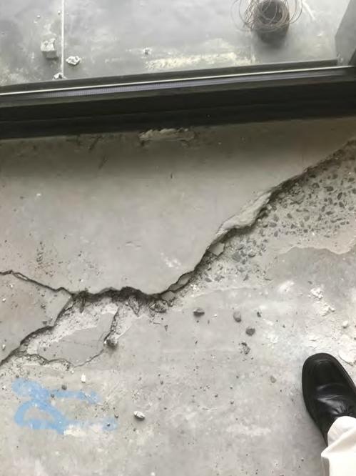 A large crack on the tenth floor of the Opal Tower. Picture: Supplied