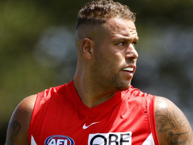 Sydney's Lance Franklin during an AFL practice match between the Sydney Swans and Brisbane Lions at Lakeside Oval, Sydney on February 24, 2023. Photo by Phil Hillyard(Image Supplied for Editorial Use only - **NO ON SALES** - Â©Phil Hillyard )