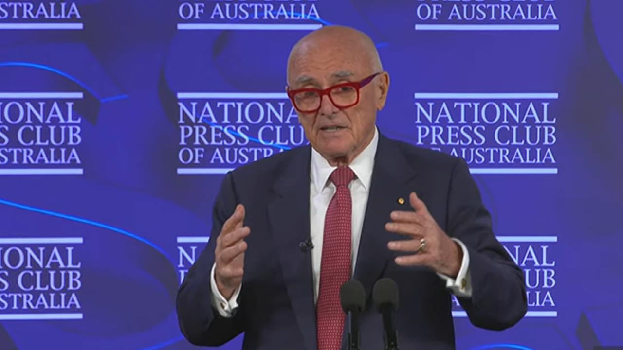 Professor Allan Fels during an address to the National Press Club in Canberra on Wednesday.