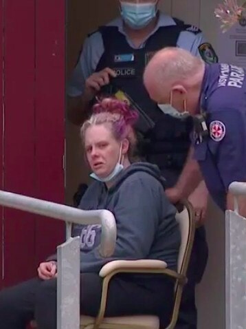 Charlise’s mum Kallista Mutten was comforted by paramedics on Sunday. Picture: 9 News