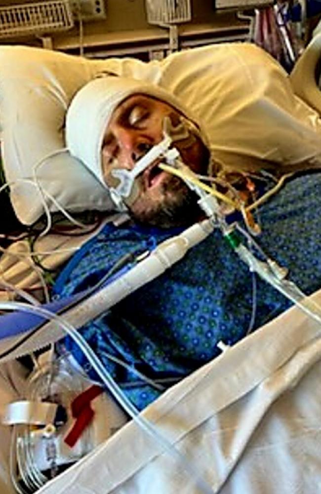 Max Armstrong in a coma at AdventHealth Porter, Denver, Colorado. Picture: SWNS