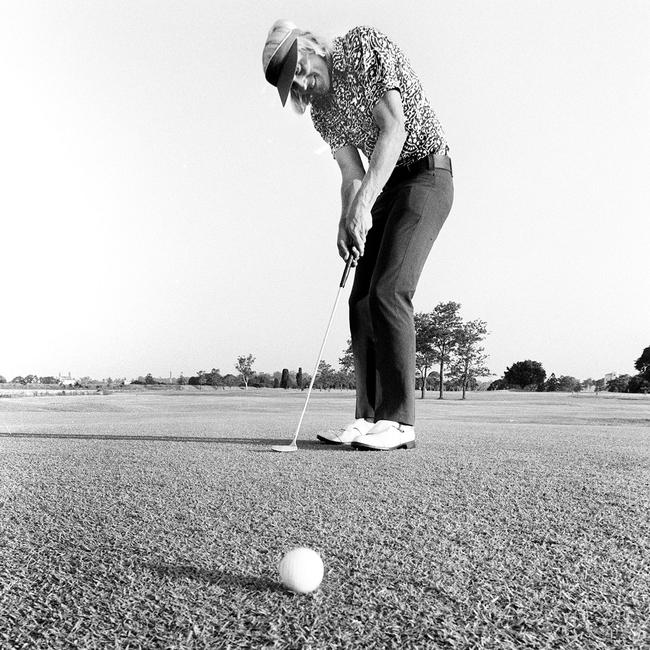 From the archives: Greg Norman playing in Queensland. Picture: Barry Pascoe.