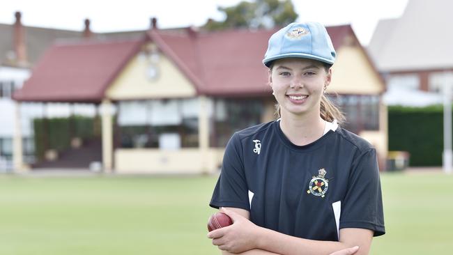 Georgia Gall was just the second female after Meg Lanning to play in an APS First XI match after making her debut with Geelong Grammar. Picture: Alan Barber