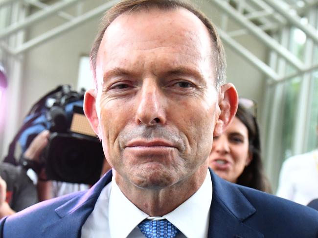 Former prime minister Tony Abbott at a press conference at Parliament House in Canberra, Thursday, March 23, 2017. (AAP Image/Mick Tsikas) NO ARCHIVING