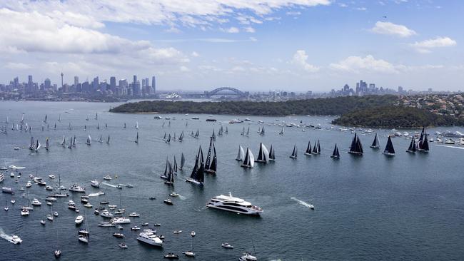 The fleet heads up Sydney Harbour. Picture: Rolex / Andrea Francolini