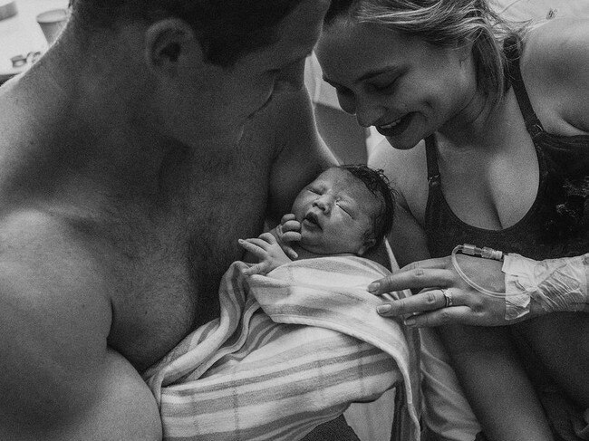 Tom Burgess announces the birth of his second child with partner Tahlia Giumelli.tahliagiumelliOur little girl  She decided to surprise us and greet us early at 36 weeks. Born in a super speedy 5 hours at a healthy 3.5kgs (big for a premmie #burgessbaby). Our bundle of joy is yet to be named but we are so in love with her and canÃt wait for Sophie to meet her little sister @thomasburgess. So yes Rupert was a Rupertina after all haha