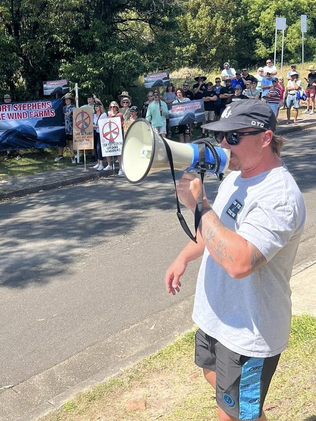 Protesters in Port Stephens on Tuesday. Picture: Facebook