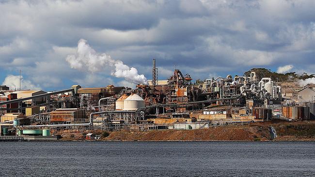 The zinc works, Nyrstar, on the River Derwent near Hobart. Picture: SAM ROSEWARNE