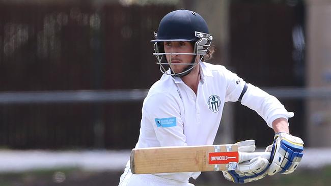 Sam Laffan of Craigieburn batting during VTCA cricket: Druids v Craigieburn at Shorten Reserve on Saturday, January 20, 2018, in West Footscray, Victoria, Australia.Picture: Hamish Blair