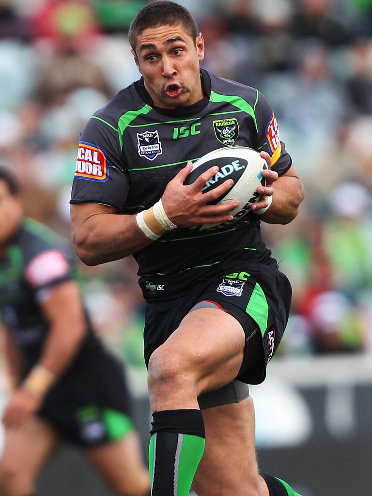 Tom Learoyd-Lahrs in action for the Canberra Raiders.