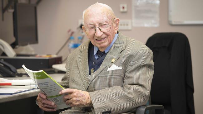 Alwyn Bridge, 89, doesn’t let his blindness affect his contribution to the community. Picture: Melvyn Knipe