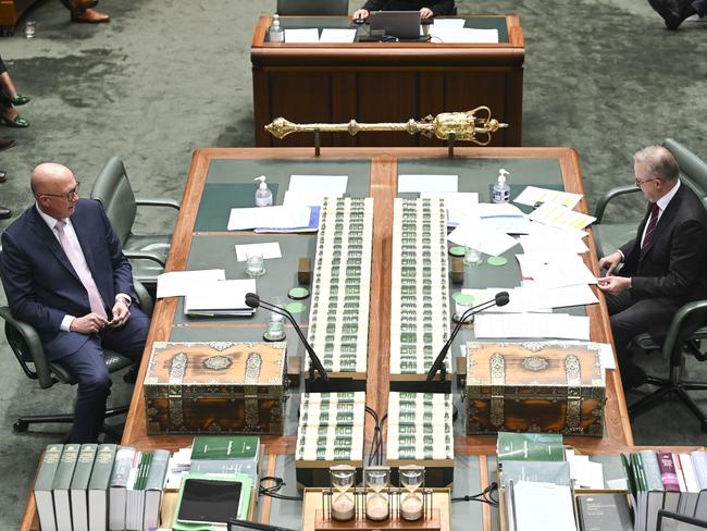 CANBERRA, Australia - NewsWire Photos - July 3, 2024:  Leader of the Opposition Peter Dutton  and Prime Minister Anthony Albanese during Question Time at Parliament House in Canberra. Picture: NewsWire / Martin Ollman