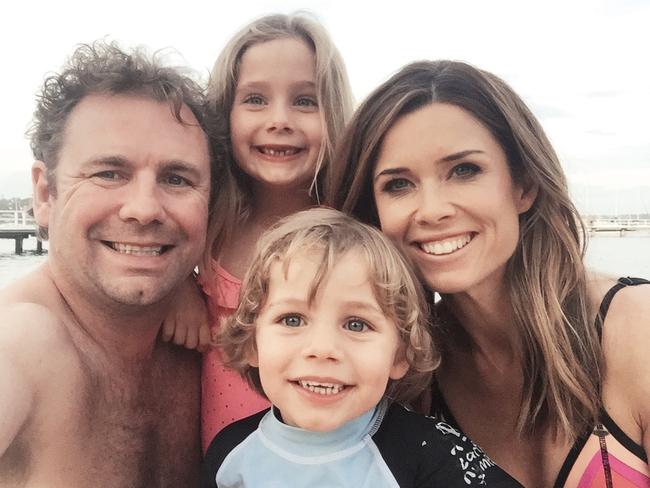 Sherlock with her husband Chris and their two children. Picture: Supplied