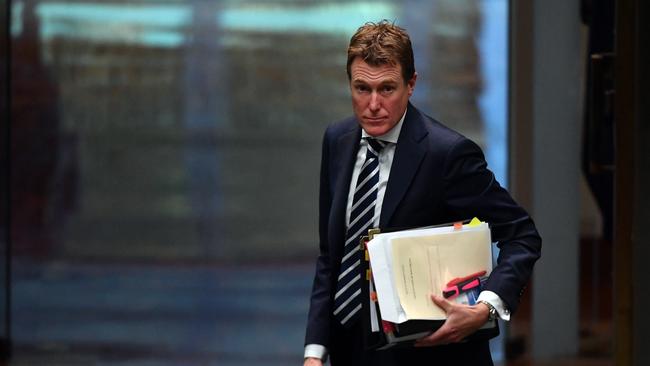 Attorney-General Christian Porter leaving after Question Time at Parliament House in Canberra on May 13, 2020. Picture: AAP