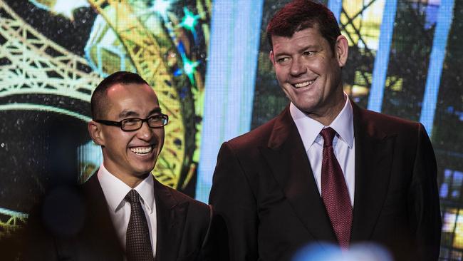 Billionaire Lawrence Ho and James Packer. Picture: Bloomberg