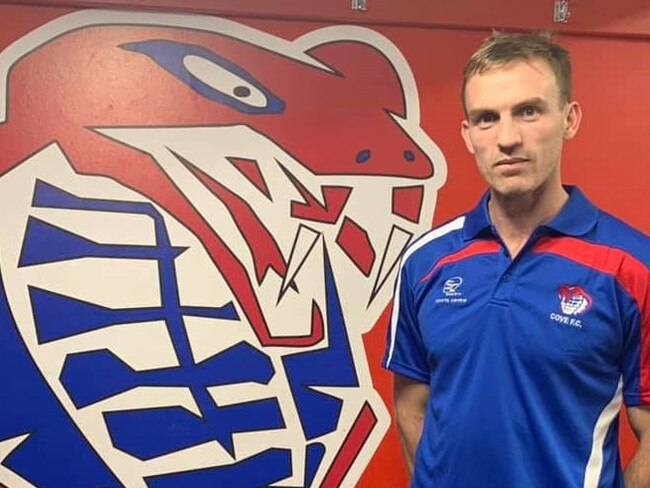 New Cove coach Brad Crabb. Picture: Supplied, Cove Football Club