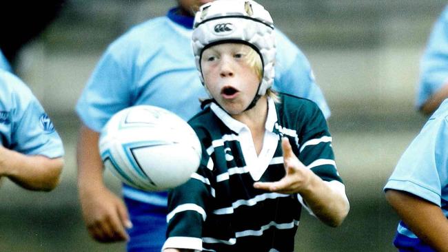 Callum Mills playing in the 2008 NSW junior rugby union championships grand final.