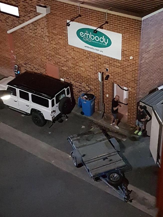 He was spotted removing gym equipment from Embody on February 27. Picture: Supplied