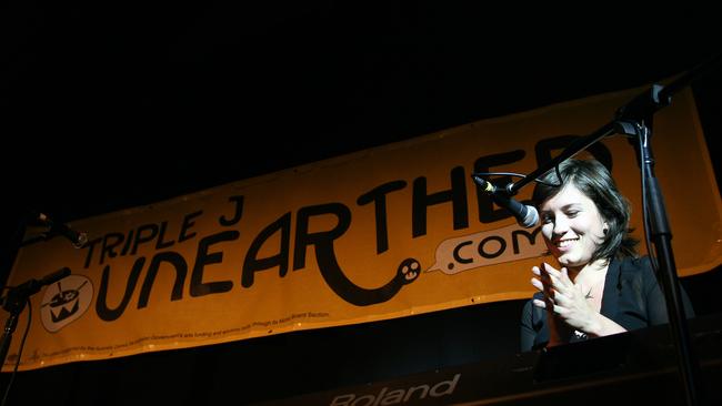 Missy Higgins performing at a launch for triple j Unearthed. Picture: Matt Booy