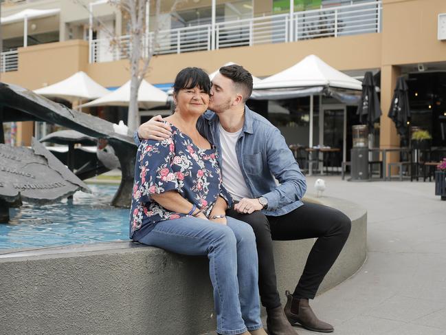 McPherson with his mum Vicki Stevens. Picture: MATHEW FARRELL