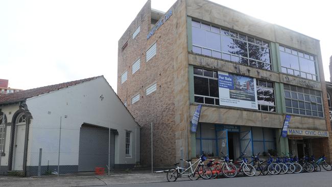 The Auckland garage left and the former Manly Civic Club.