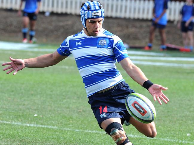 Jangala Bennet No.14 Nudgee College. Nudgee College v Brisbane Grammar at Nudgee College.Saturday August 25, 2018. (AAP image, John Gass)