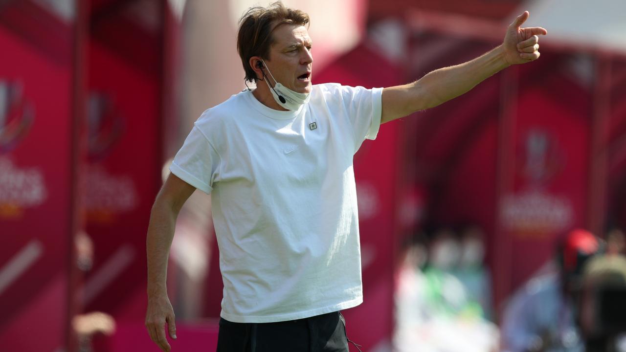 Matildas coach Tony Gustavsson is under the pump. Picture: Thananuwat Srirasant/Getty Images