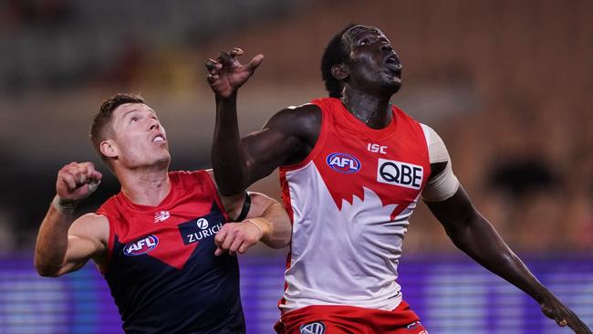 Aliir Aliir has emerged as a genuine ruck option for the Swans in the second half of the season.