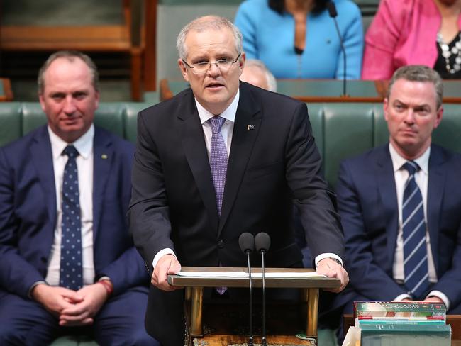 Treasurer Scott Morrison Delivering the 2017 Budget in the House of Representatives Chamber, in Parliament House, Canberra. Picture Kym Smith