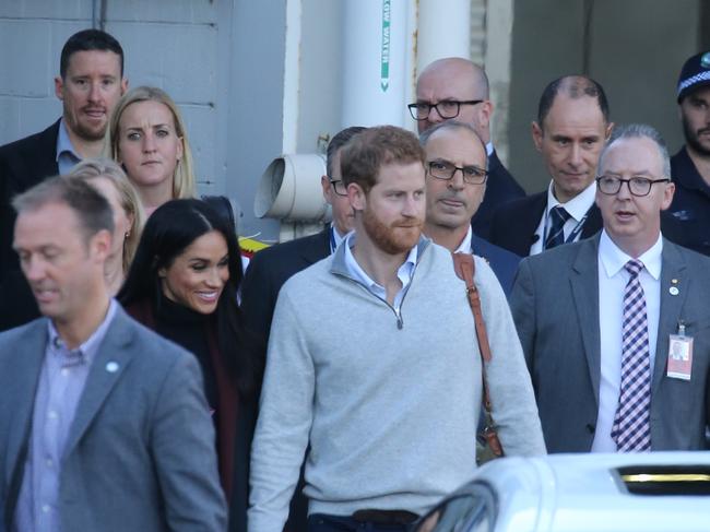 Meghan and Harry arrive in Sydney. Picture: John Grainger