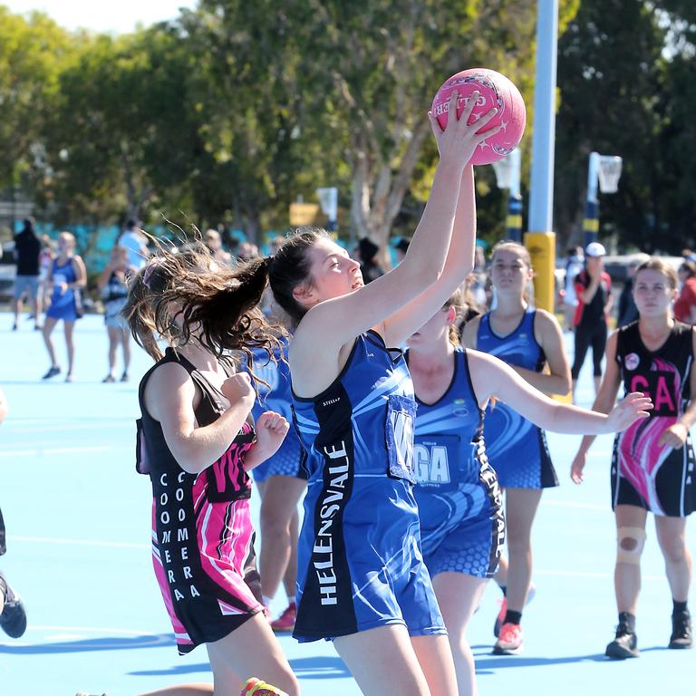 Netball at Runaway bay. Photo of Senior Intermediate Div 2 matches. Photo by Richard Gosling