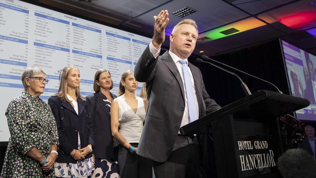 Tasmanian State Election 2024, Premier Jeremy Rockliff in the tally room, Hotel Grand Chancellor. Picture: Chris Kidd