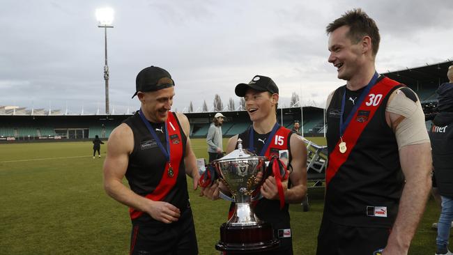 Brad Cox-Goodyer, Jack Avent, Alex Lee North Launceston. TSL grand final 2024 - North Launceston V Lauderdale. Picture: Nikki Davis-Jones