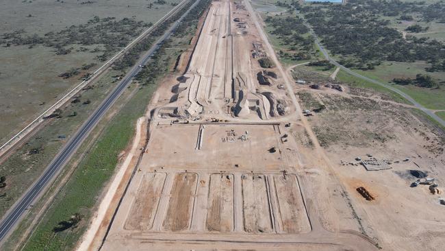 Work underway on the race strip at The Bend. Picture: Supplied