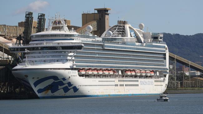 The Ruby Princess docked at Port Kembla. Picture: John Grainger